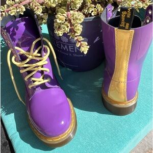 Dr. Martin patent leather w/Rubber soled boots